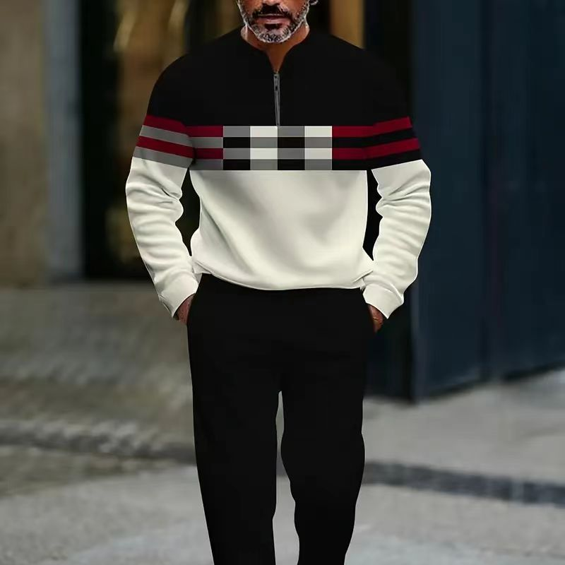 👕 ¡50% de descuento! 🔥 Conjunto para hombre con estampado gráfico – suéter y pantalón – estilo street casual, tela cómoda y combinación perfecta 👖