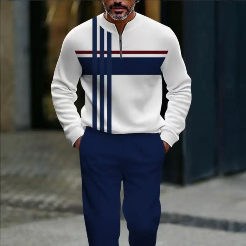 👕 ¡50% de descuento! 🔥 Conjunto para hombre con estampado gráfico – suéter y pantalón – estilo street casual, tela cómoda y combinación perfecta 👖