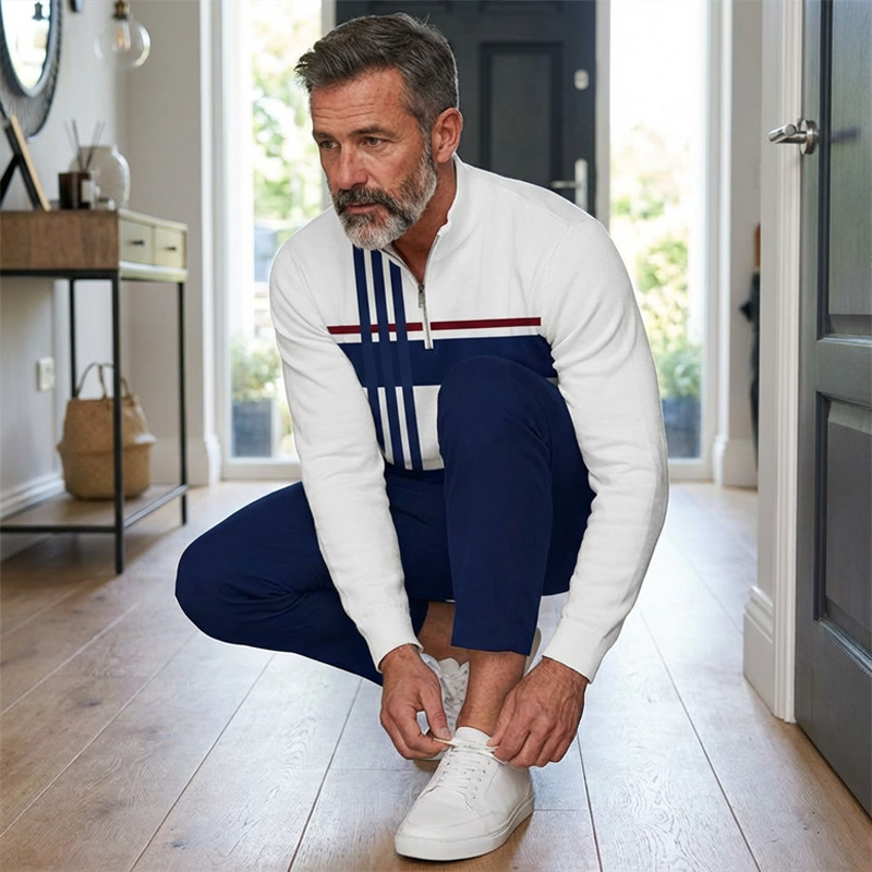 👕 ¡50% de descuento! 🔥 Conjunto para hombre con estampado gráfico – suéter y pantalón – estilo street casual, tela cómoda y combinación perfecta 👖