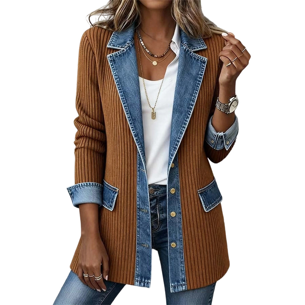 Lea | Chaqueta Vaquera con Punto Canalé