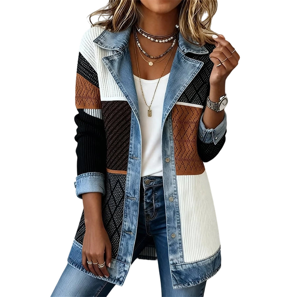 Lea | Chaqueta Vaquera con Punto Canalé