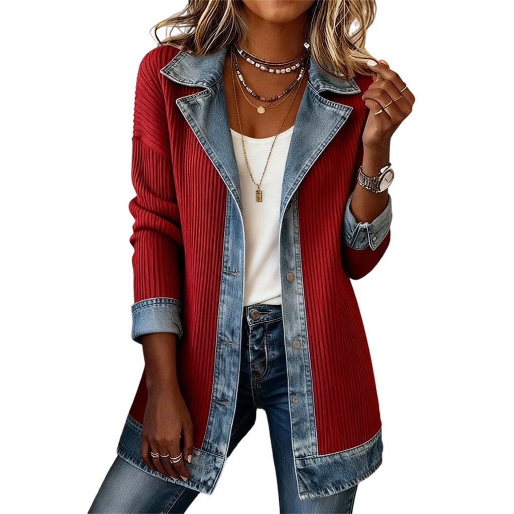 Lea | Chaqueta Vaquera con Punto Canalé