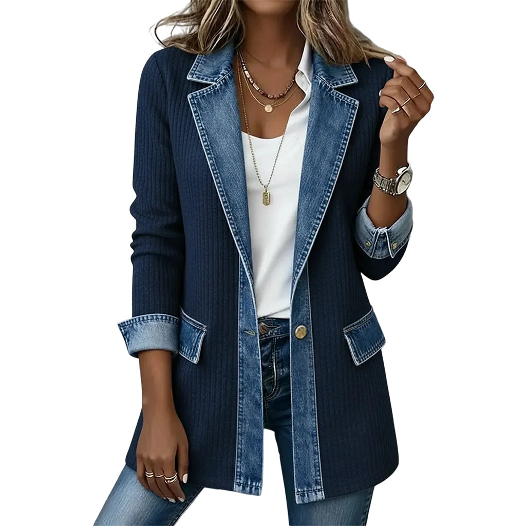 Lea | Chaqueta Vaquera con Punto Canalé