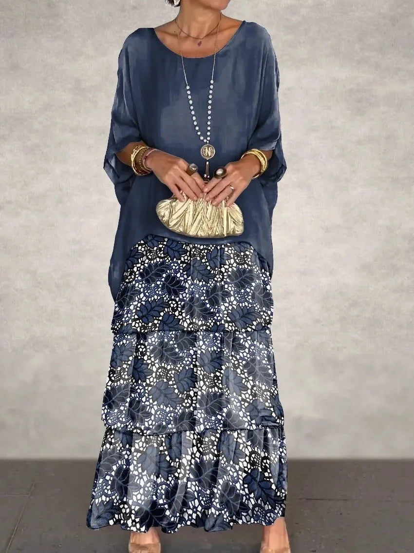 Nora – Vestido maxi con efecto de capas